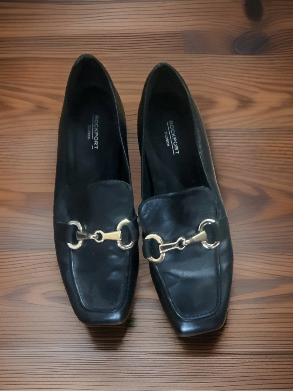 Rockport Black Leather Bit Loafers for Women 8M